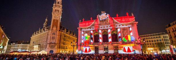Le mapping sur le beffroi de Lille en facebook Live