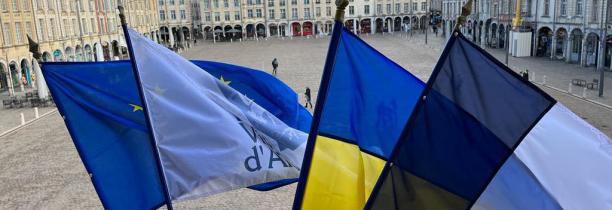 Les villes de la région affichent leur soutien à l'Ukraine
